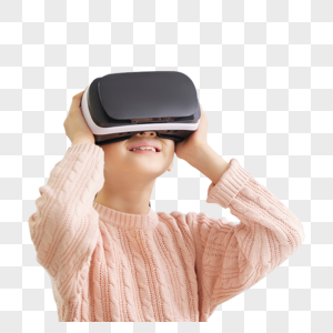 小女孩兴趣班上体验vr眼镜图片