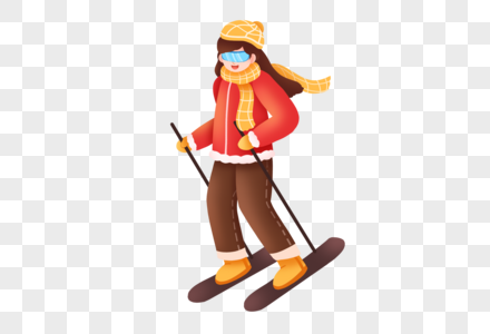 冬季运动滑雪的女孩图片