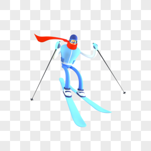 冬天滑雪运动员图片