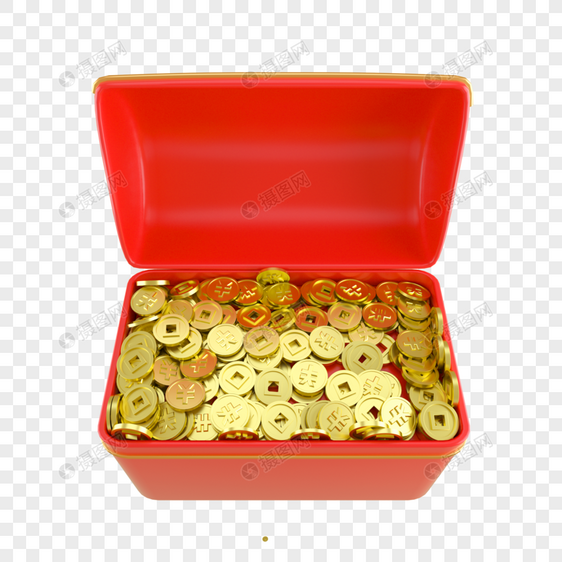 一箱金币图片