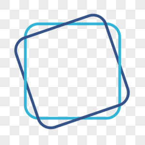 方形简约蓝色边框边框png免费下载图片