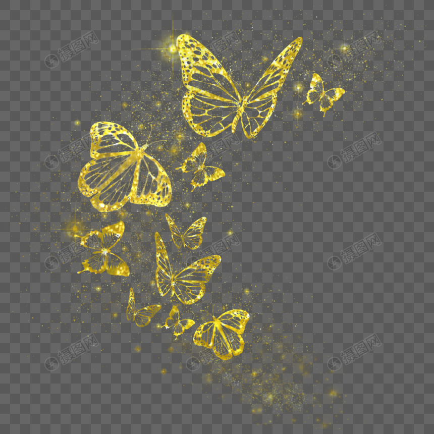 金粉光效蝴蝶飞舞图片