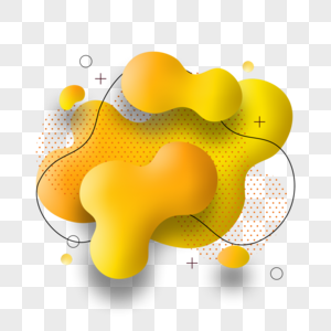 黄色流体渐变抽象孟菲斯边框图片