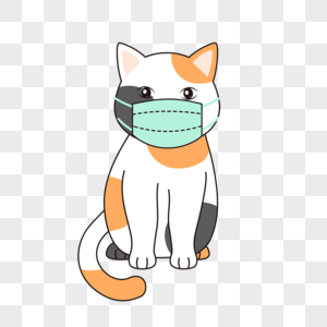 防疫卫生戴口罩的可爱猫咪图片