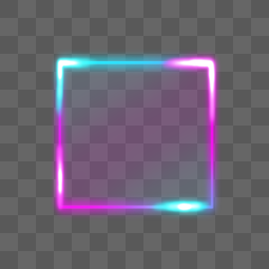 霓虹光效正方形边框图片