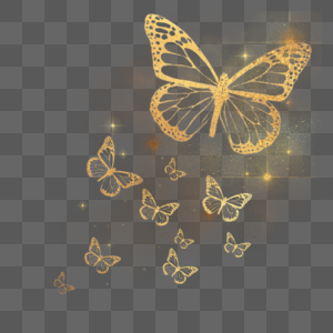 金粉光效蝴蝶展翅飞翔图片