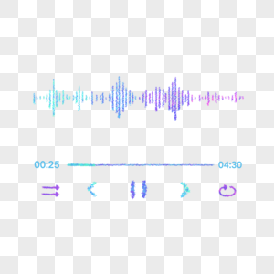 蓝色渐变音乐播放器图片
