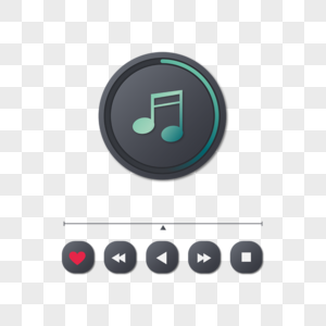 深灰色背景绿色音符歌曲音乐播放器图片