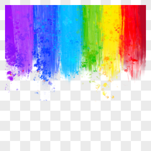 抽象彩虹颜料水彩质感喷溅笔刷图片