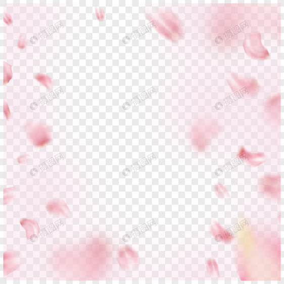 情人节粉色模糊花瓣边框图片