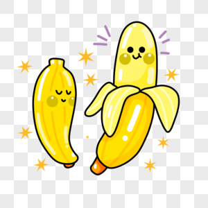 卡通可爱水果贴纸表情香蕉图片