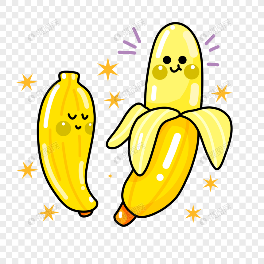 卡通可爱水果贴纸表情香蕉图片