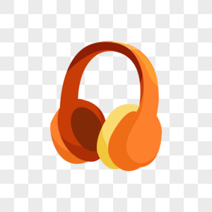 橙色耳机图片听音乐徽标图片