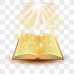 黄色光芒照射打开的圣经高清图片