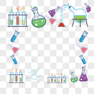 精致化学仪器药剂边框图片