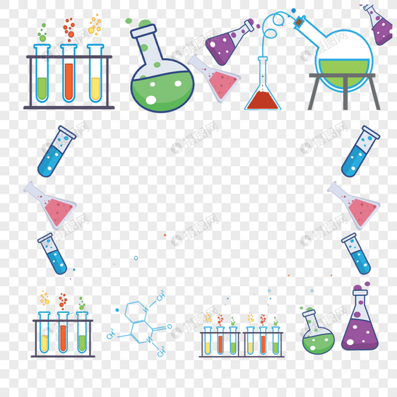 精致化学仪器药剂边框图片