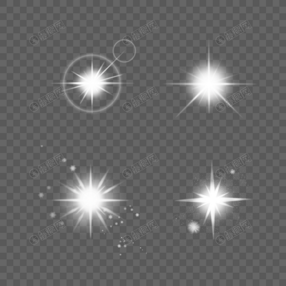 闪烁的白色星光组合图片