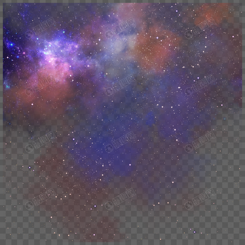 写实紫色星系银河星空夜晚图片