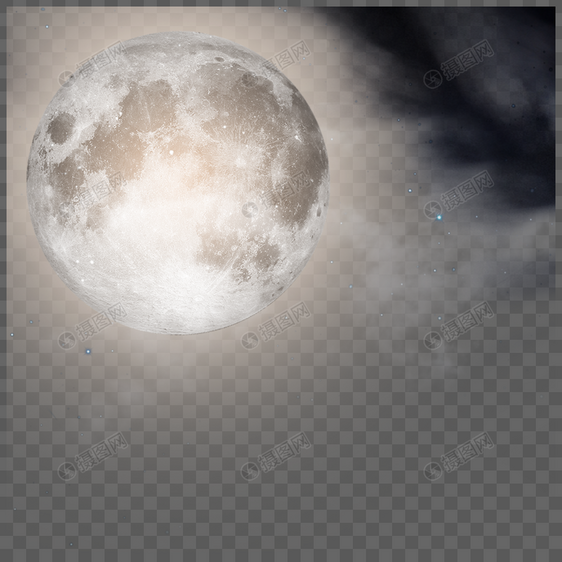 透出乌云的明亮月亮图片