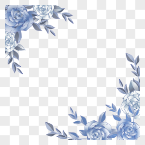 蓝色花朵玫瑰花蓝金花卉植物图片