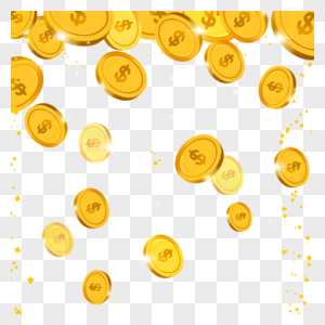 3d金币闪耀金钱边框图片