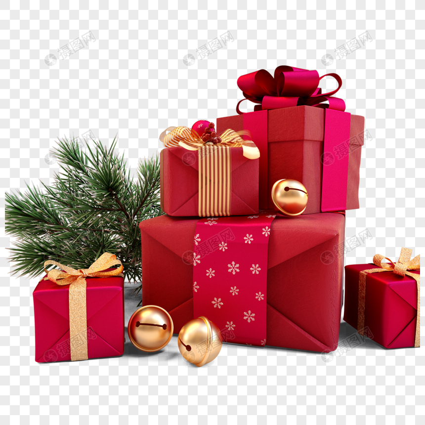 圣诞红色礼物盒子图片