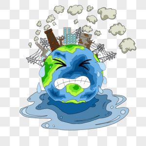 地球工业污染插画图片