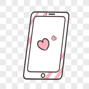 可爱粉色爱心手机图片