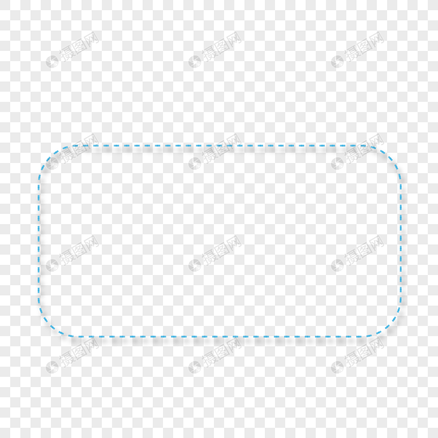 蓝色简单虚线框图片