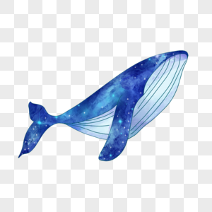 满身星辰的水彩蓝鲸图片