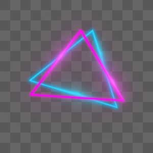 霓虹发光三角形边框高清图片