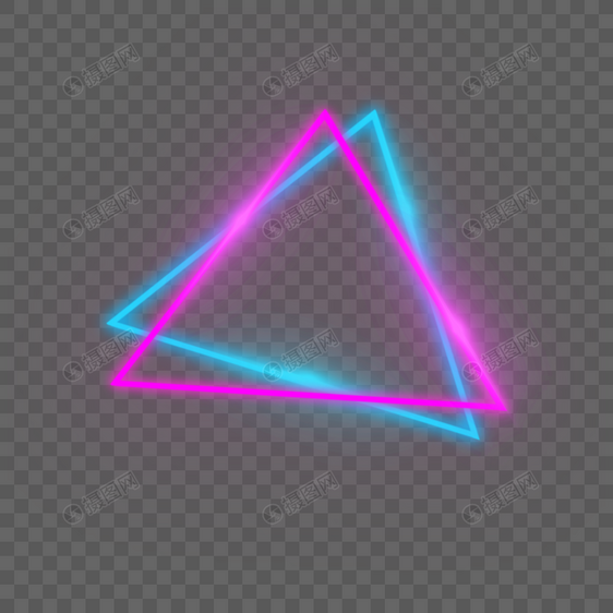 霓虹发光三角形边框图片