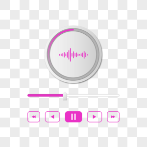 玫红色线条歌曲音乐播放器图片
