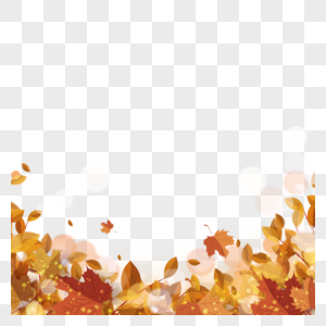 金秋树叶秋叶光效边框图片