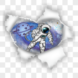 撕纸宇航员宇宙梦幻星空星球科技太空图片