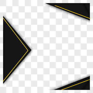 黑色三角黄色线条商务金属边框图片