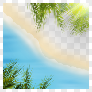 夏季沙滩海水阳光边框图片
