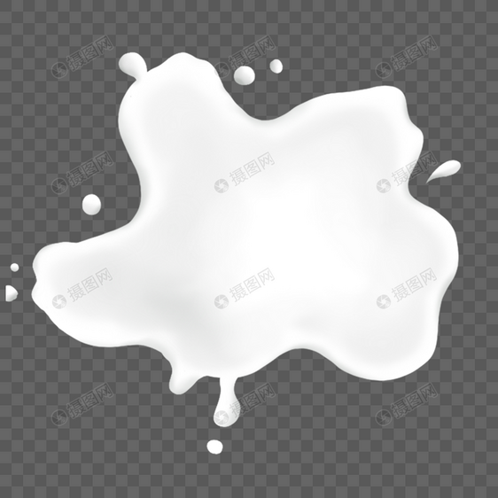 掉落下来飞溅的牛奶液体印记图片