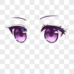 动漫人物女孩紫色眼睛眉毛图片