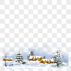 冬季雪景房屋圣诞节日高清图片