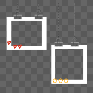 黑色夹子白色宝丽来相框图片