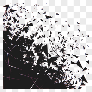 碎片黑色抽象粒子爆炸边框图片