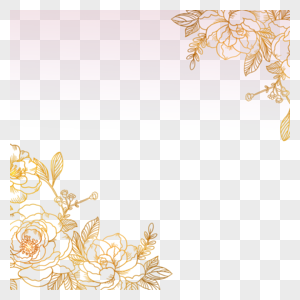 金边素描春季花卉边框图片