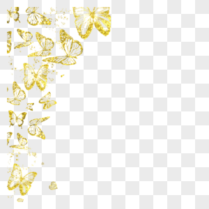 金色金粉蝴蝶边框图片