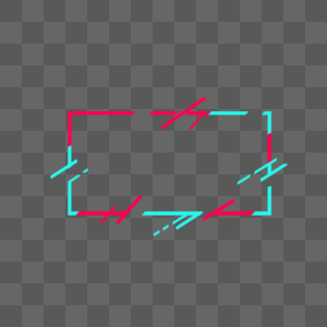 抽象毛刺风格的矩形tiktok边框高清图片