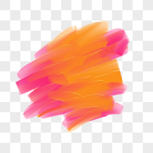 橙色和粉色质感撞色水彩笔刷图片