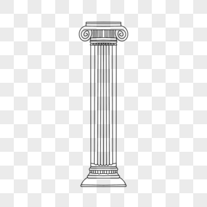 古希腊装饰建筑多爱奥尼亚柱子高清图片