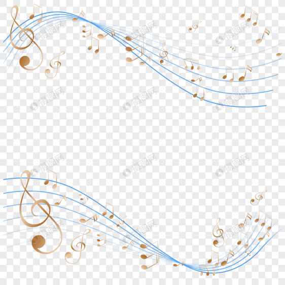 创意音乐五线谱音符边框图片