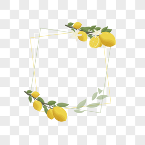创意方形柠檬边框图片
