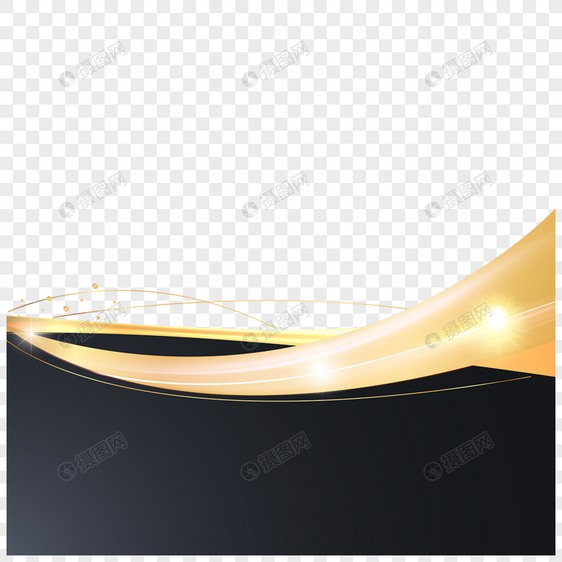 黑金抽象曲线装饰边框图片